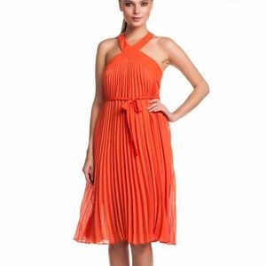 BCBG Max Azria Eloise Dress Saffron Cocktail Pleat